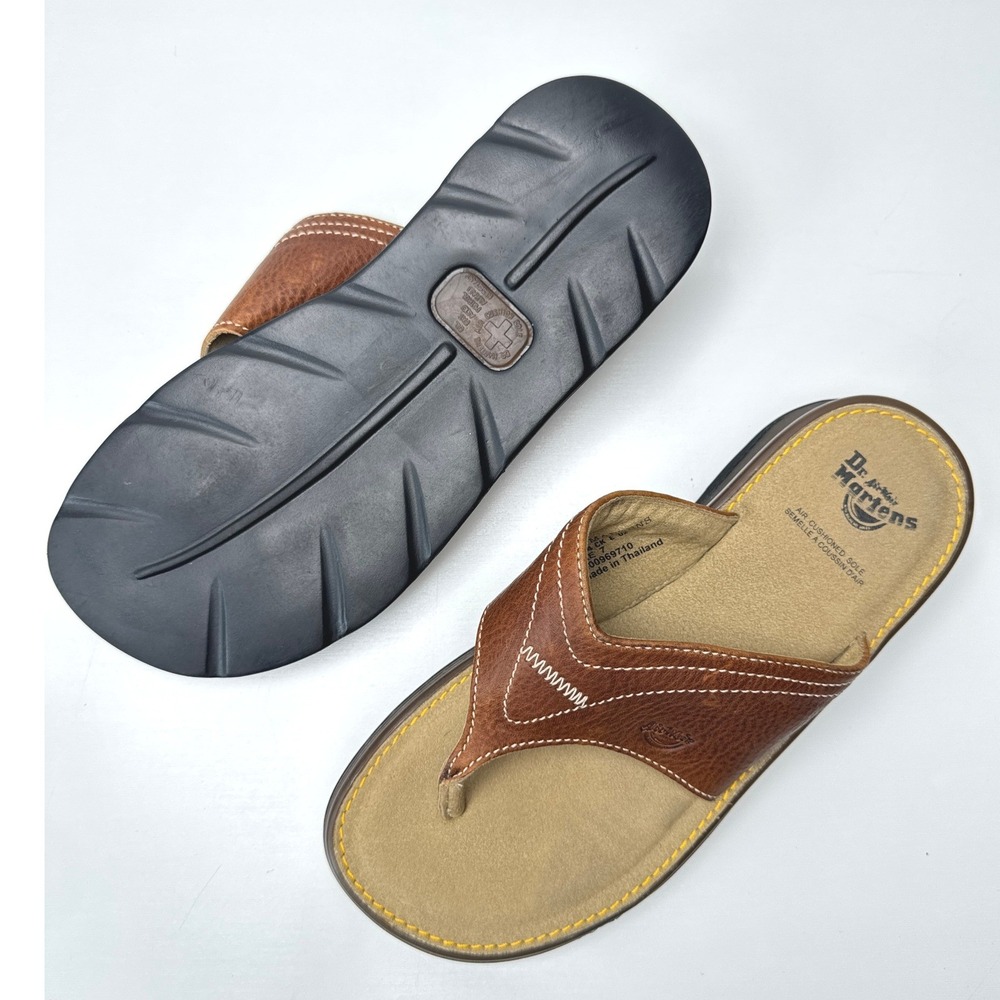 Dr. Martens 5A54 Brown Leather Thong Sandals Mens Size 7 AirWair Sole 0200969710
